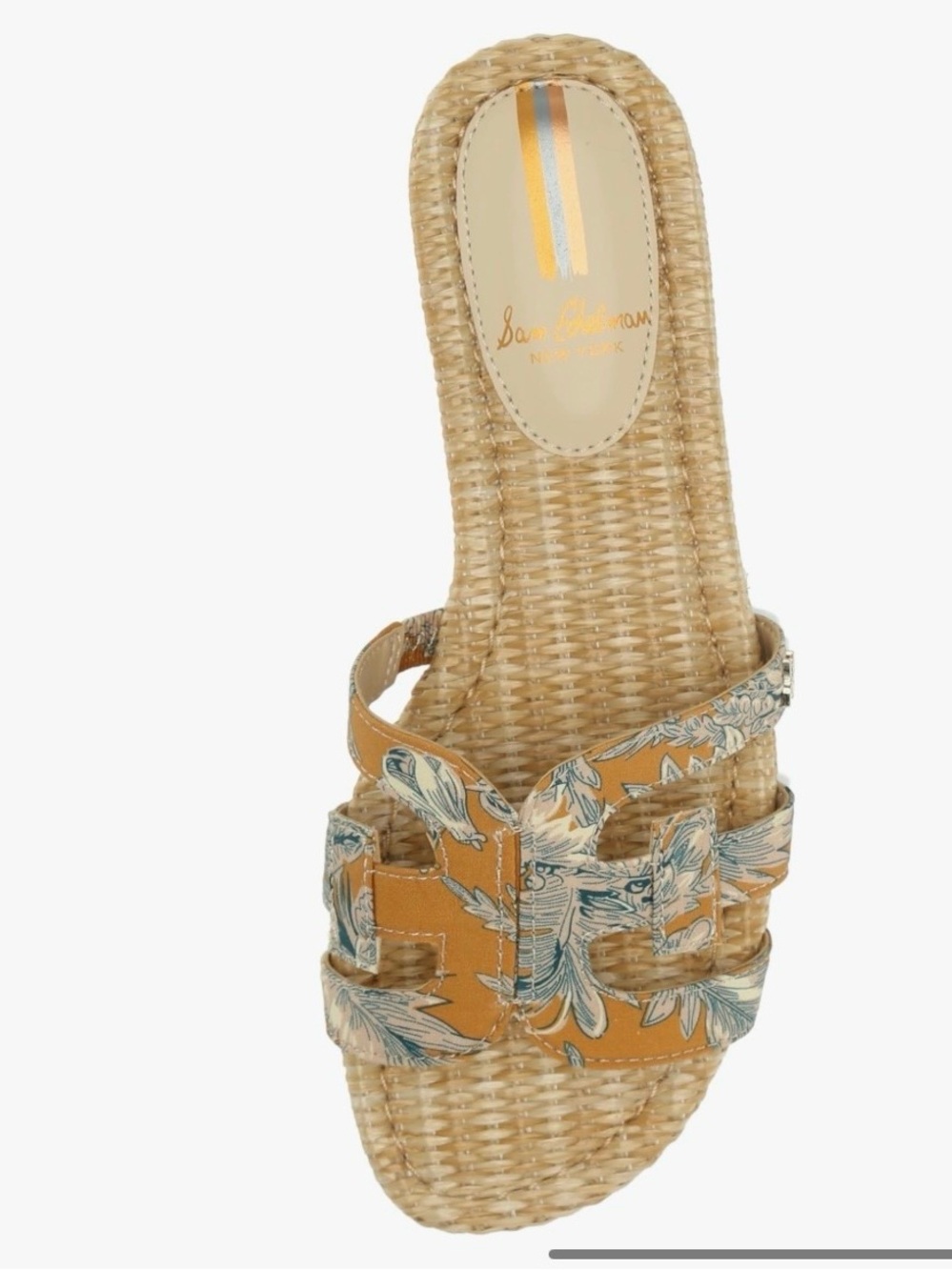 Sam Elderman Bay Slides , Sz 8-1/2 , color-Yellow / gray